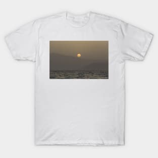 Sunset over Paros island mountains T-Shirt